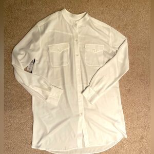 Aritzia oversized satin shirt